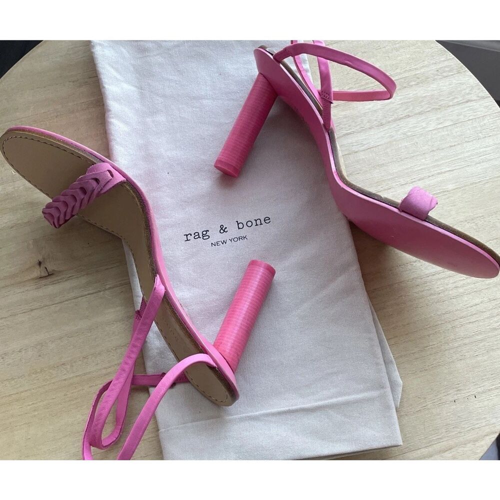 New rag & bone Infinity Cylinder-Heel Slingback Sandals in Pink Size 40 US 10 - Picture 7 of 8